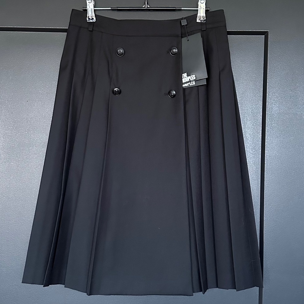 🖤✨ NWT The Kooples Button-Embellished Pleated Wool Midi Skirt | $435 RETAIL! - Picture 6 of 10
